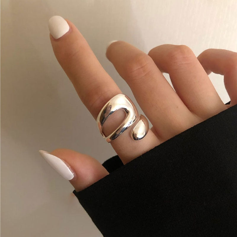 Rinhoo jewelry - Creative Geometric Punk Opening Rings for Women Girls