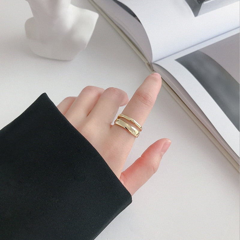 Rinhoo jewelry - Creative Geometric Punk Opening Rings for Women Girls