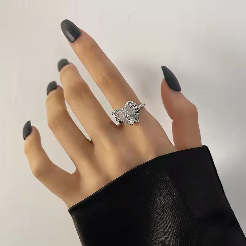 Rinhoo jewelry - Creative Geometric Punk Opening Rings for Women Girls